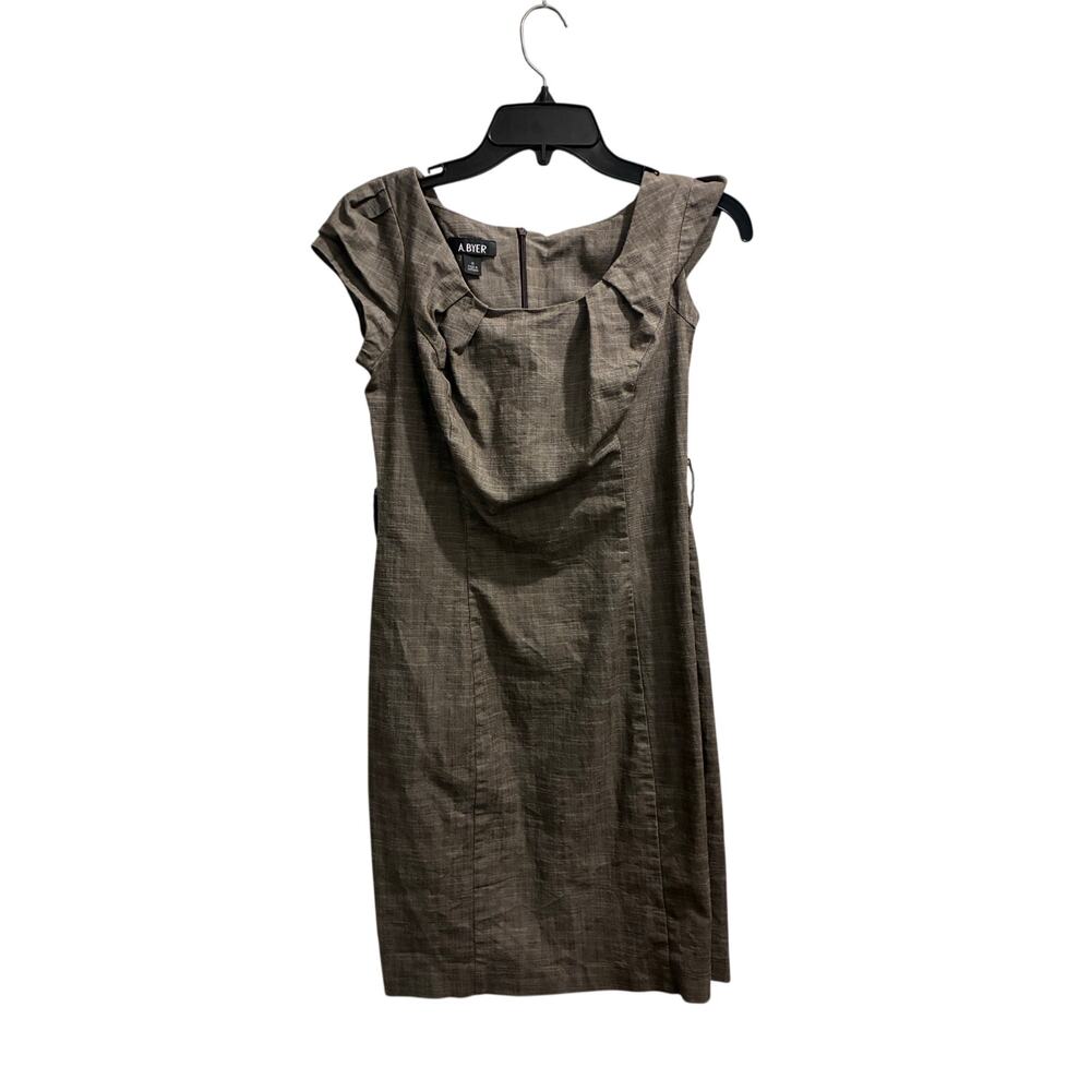 A. Byer Vintage Women's Brown Heather Cap Sleeve Sheath Dress Size 11